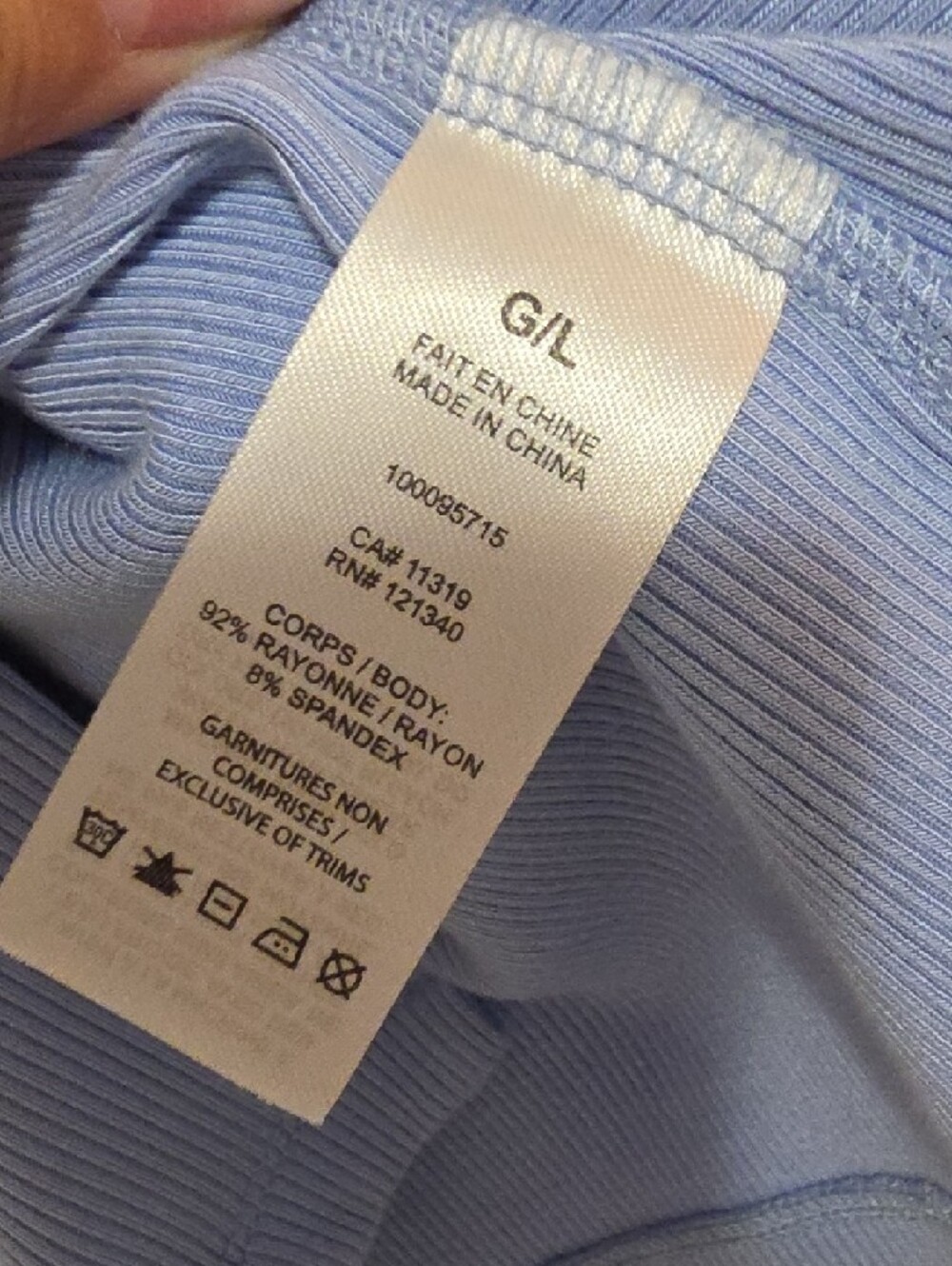 Dynamite Light Blue Ribbed Button-Front Top - Picture 3 of 4